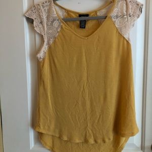 Mustard Lace Top